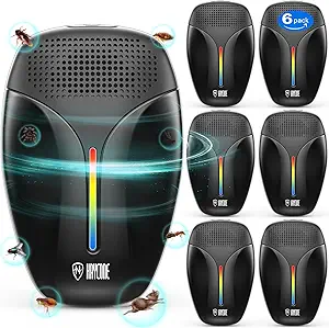 2024 Upgraded Version Ultrasonic repeller & insect Repeller, Ultrasonic Repellent for Roach, Rodent, Mouse, Bugs, Mosquito, Mice, Spider, Ant,3 Mode Switching,6 Packs
