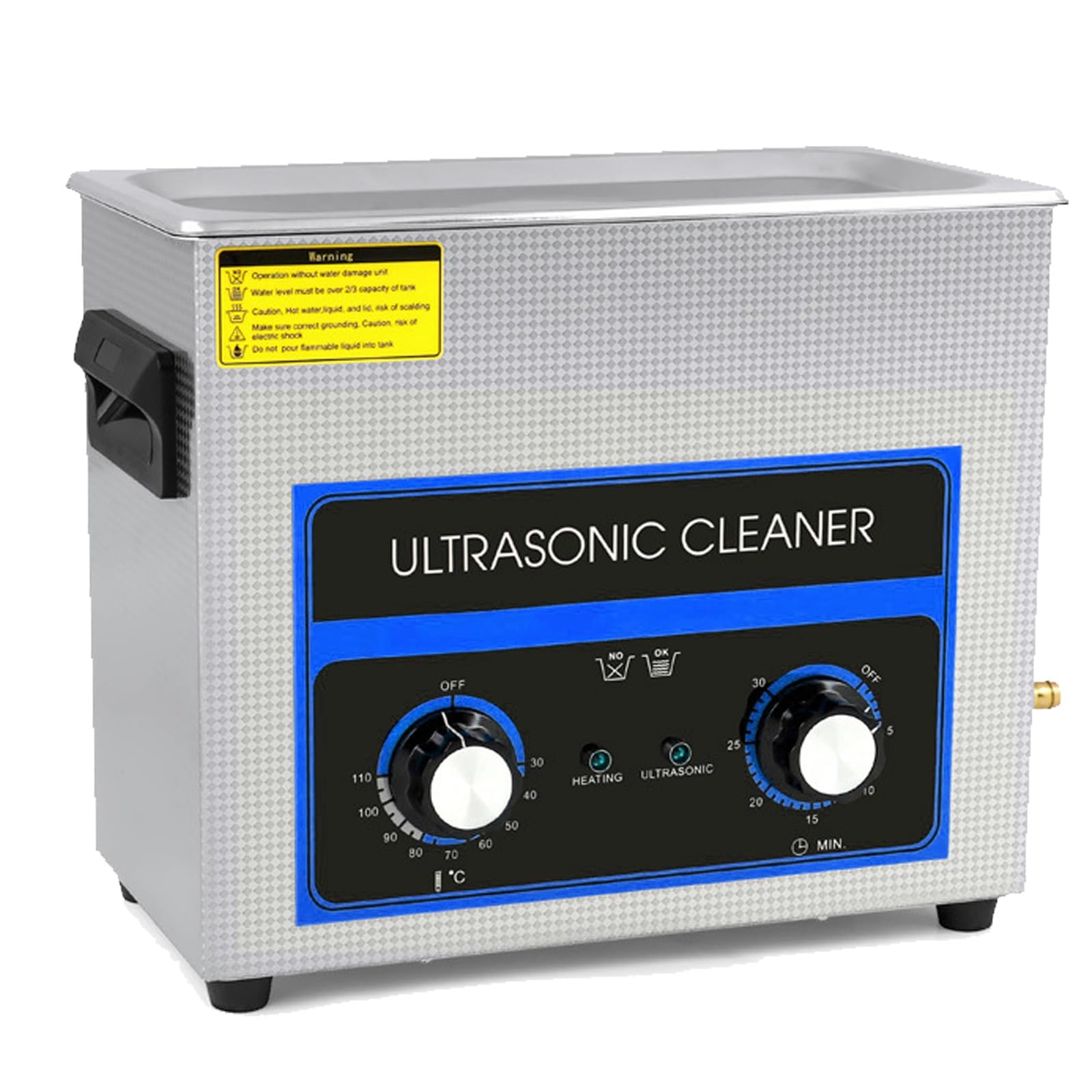 Pulitore ad ultrasuoni, pulitore for gioielli ad ultrasuoni da 6,5 ​​litri con timer digitale, riscaldatore, Sonic industriale in acciaio inossidabile 40kHz for occhiali, orologi