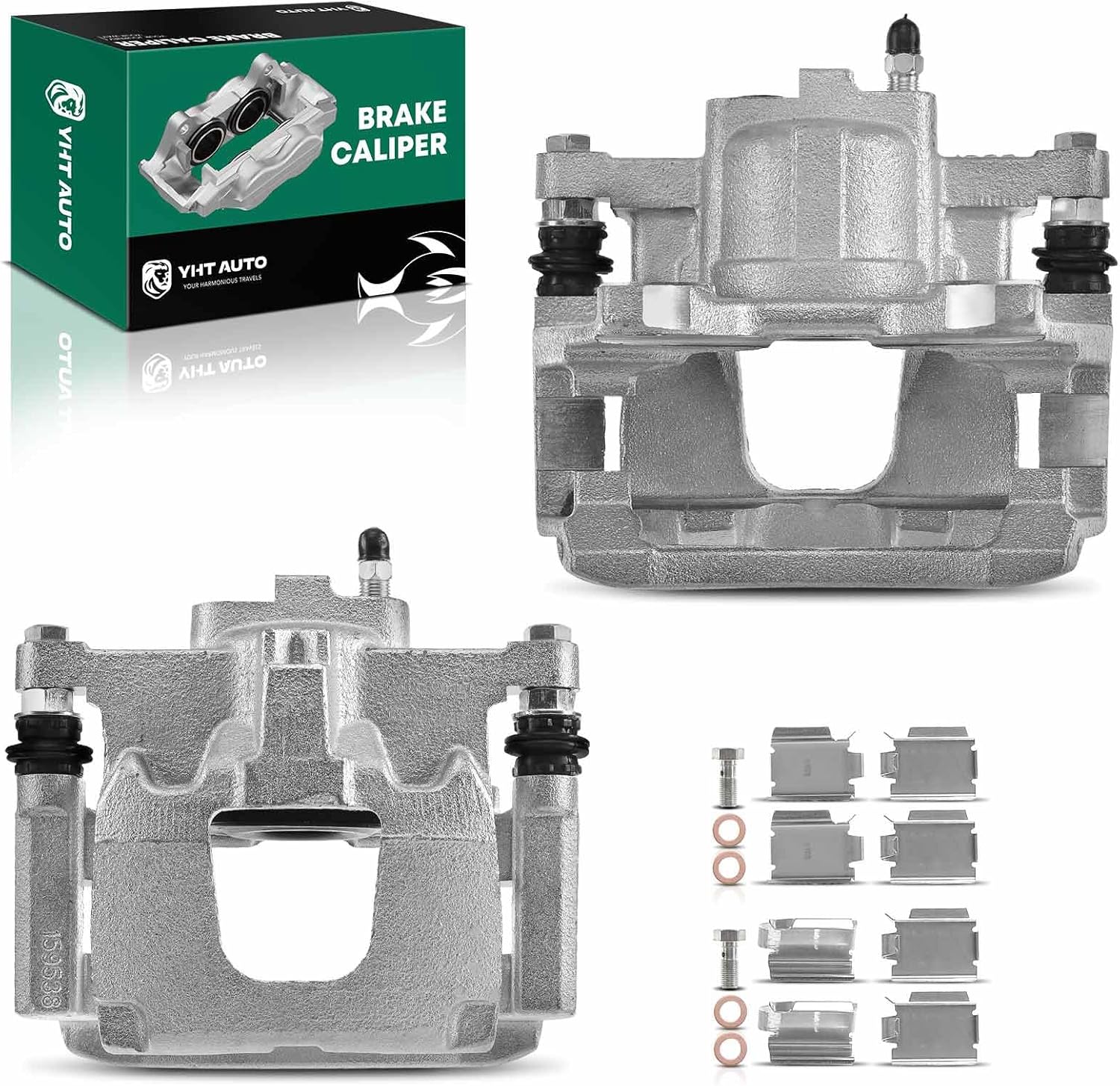 YHTAUTO Rear Side Disc Brake Calipers with Bracket Replacement for Wrangler 2007-2017, Nitro 2007-2011, Liberty 2008-2012, Wrangler JK 2018, Rear Driver and Passenger Pair Caliper Assembly Set of 2