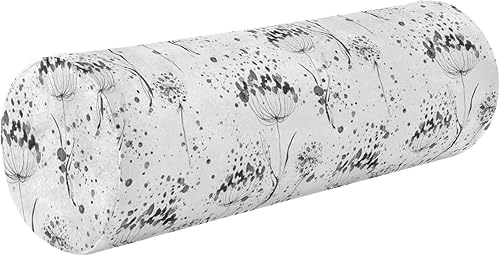 FRODOTGV Ink Flowers Almohada de almohada para lectura Terapédico Cuello Roll Almohada Pequeña Almohada Redonda Inserto de Espuma Cilindro Almohada