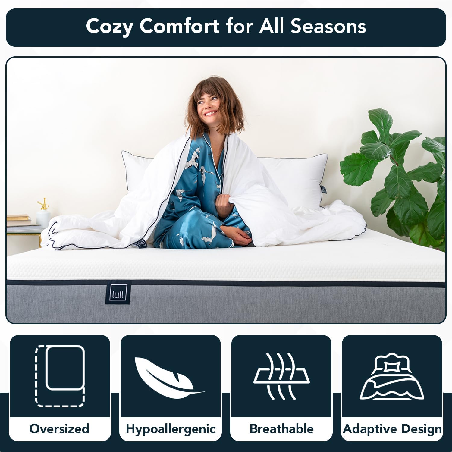 Lull Original Duvet Insert King/California King | Fluffy Down Alternative Duvet Insert with Millions of Premium Hypoallergenic Fibers | Clump-Resistant Fill, Machine Washable