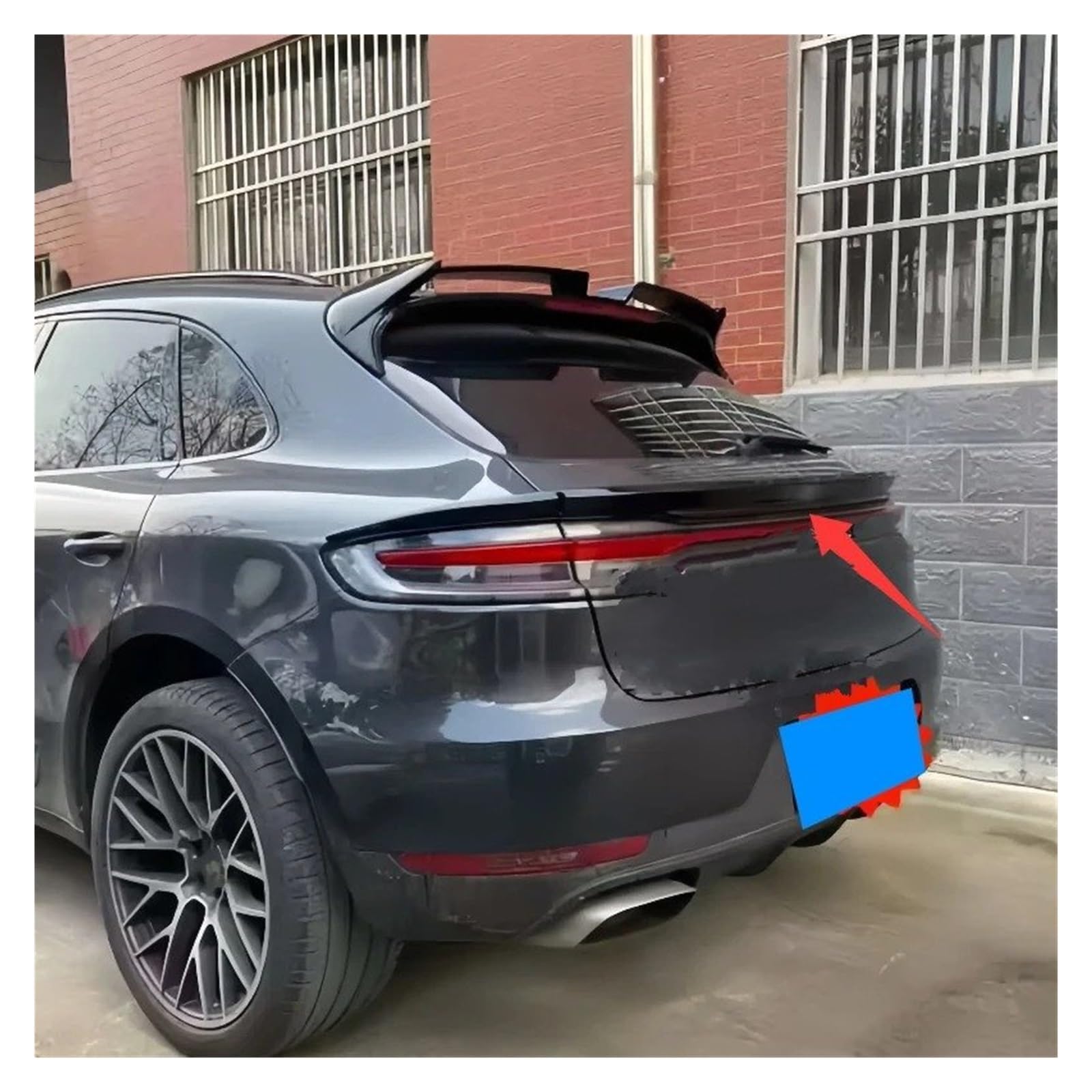 alettone posteriore auto Per Porsche Per Macan 2014-2017 ABS Nero Lucido Auto Baule Posteriore Medio Spoiler Body Kit Accessori(Glossy Black)