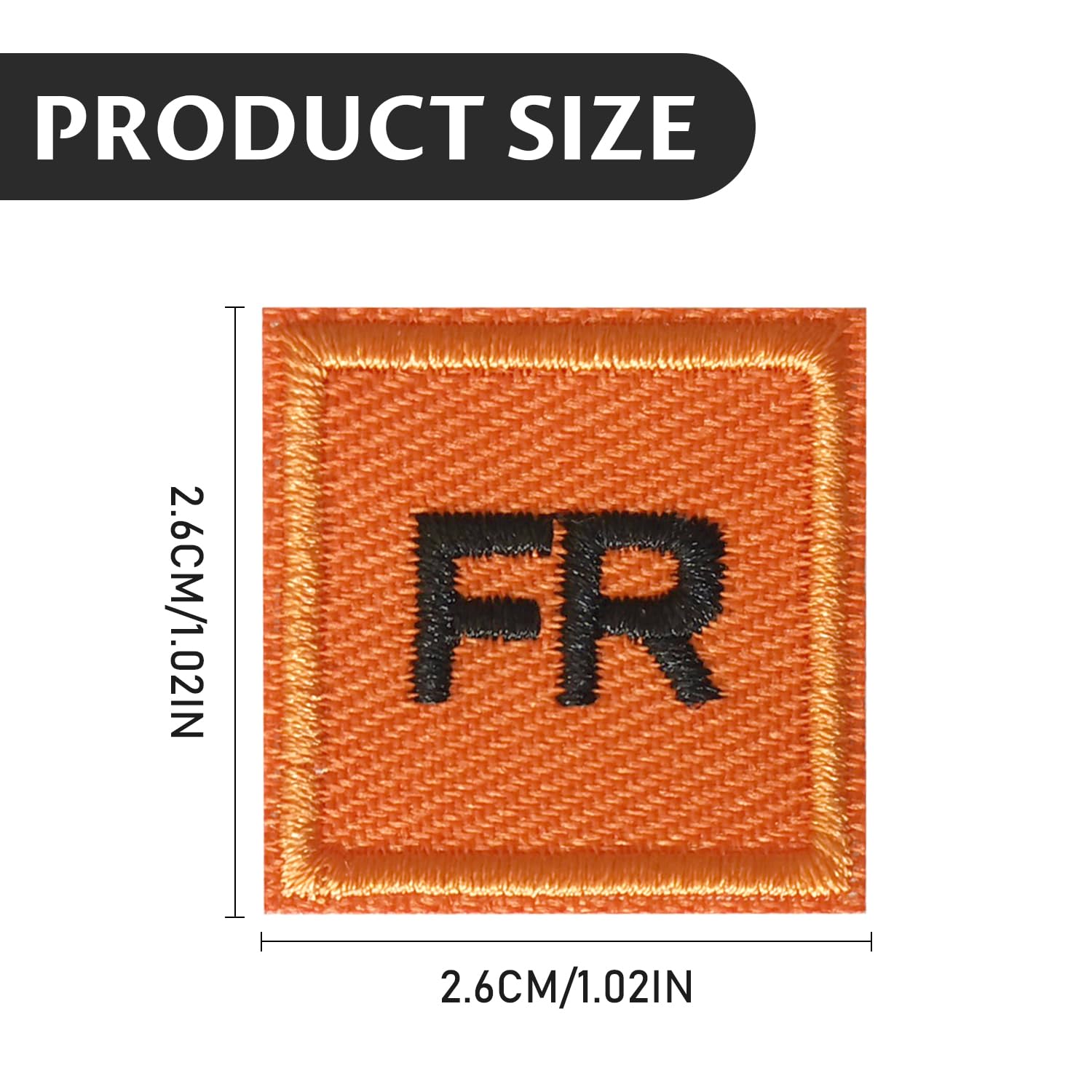 10Pcs FR Patches for Clothing, FR Replacement Garment Patches for FR Shirts, Pants, Jackets - Orange&Black