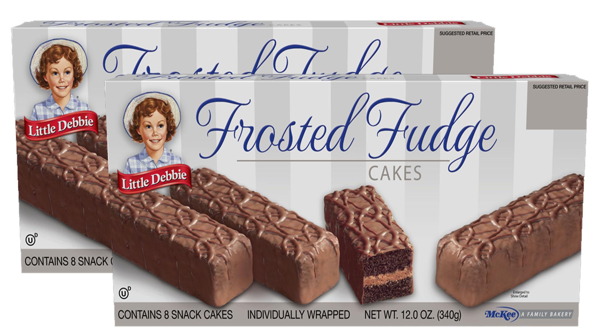 Little Debbie Snacks Frosted Fudge Cakes, (Pack of 2) 16 individual cakes with Amembiana mints
