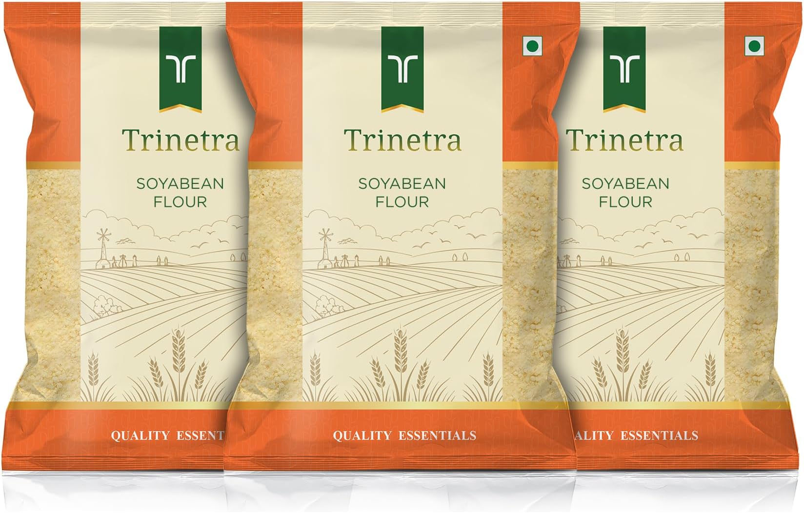Trinetra Soyabean Atta | High Protein Flour for Daily Cooking & Fitness Meals | 1Kg Each (Pack Of 3) 3000 g