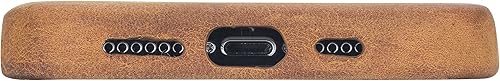 Miniatura 6 de Bayelon Funda de piel para iPhone 13 Pro Max, funda de piel delgada de grano completo (camello antiguo)