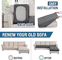 Vista 148 de H.VERSAILTEX 2025 New Sectional Couch Covers 8 Pieces Stretch Sofa Covers for Sectional Sofa Set Separate L Shaped Couch Cover for Both Left/Right