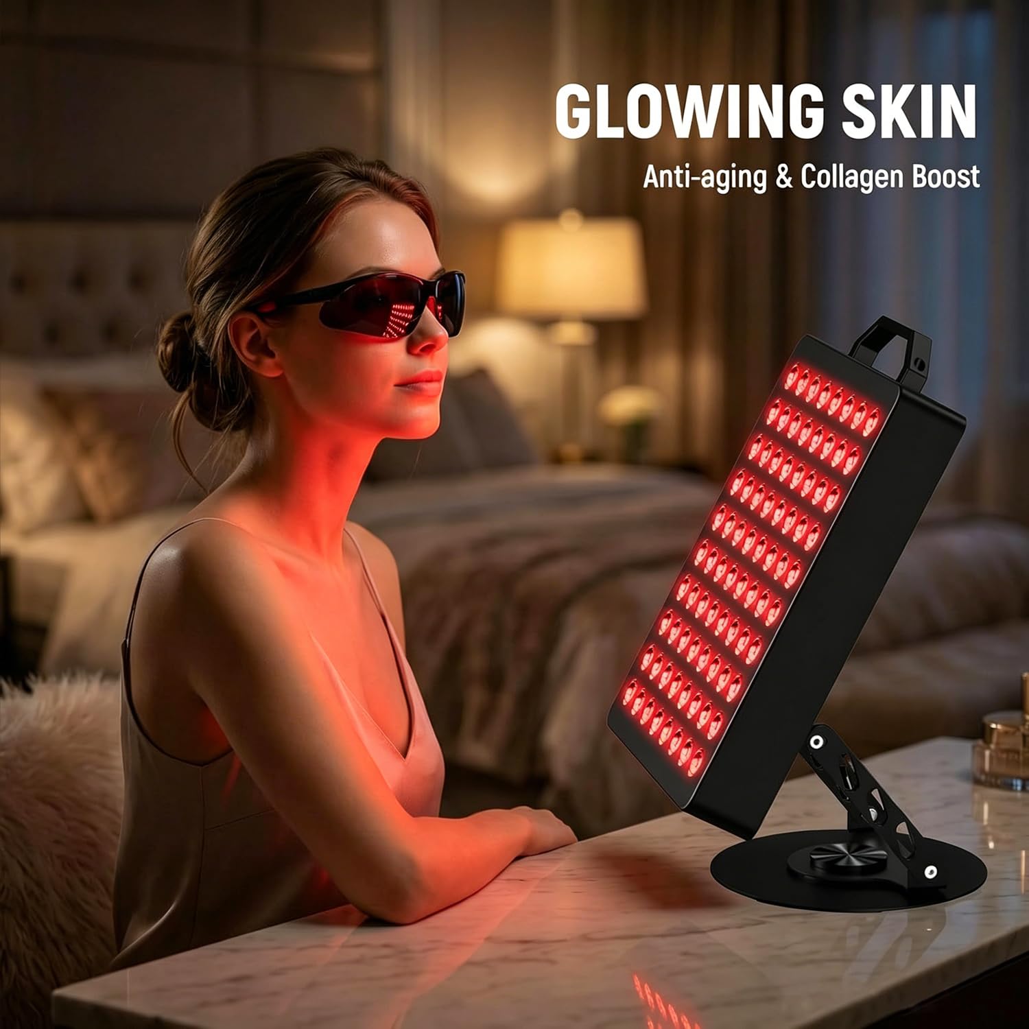 Rotlichttherapie Panel Lampe, 80 LEDs Red Light,660nm & 850nm Therapielampe Infrarotlampe geeignet leistungsstarkes Rotlichtgerät für Familie, Sport und als Geschenk