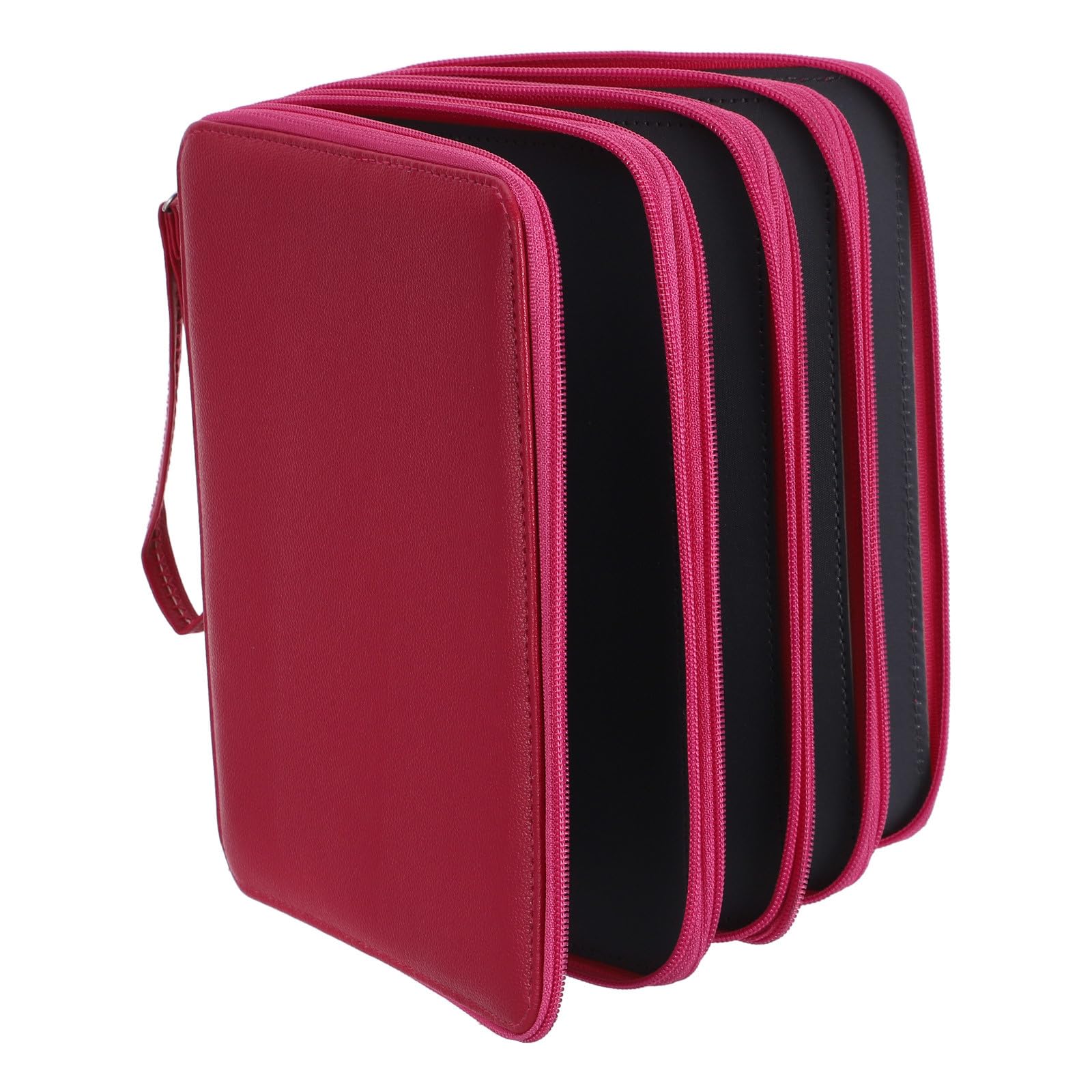 Trousse grande capacité 184 emplacements rose pour ranger vos crayons
