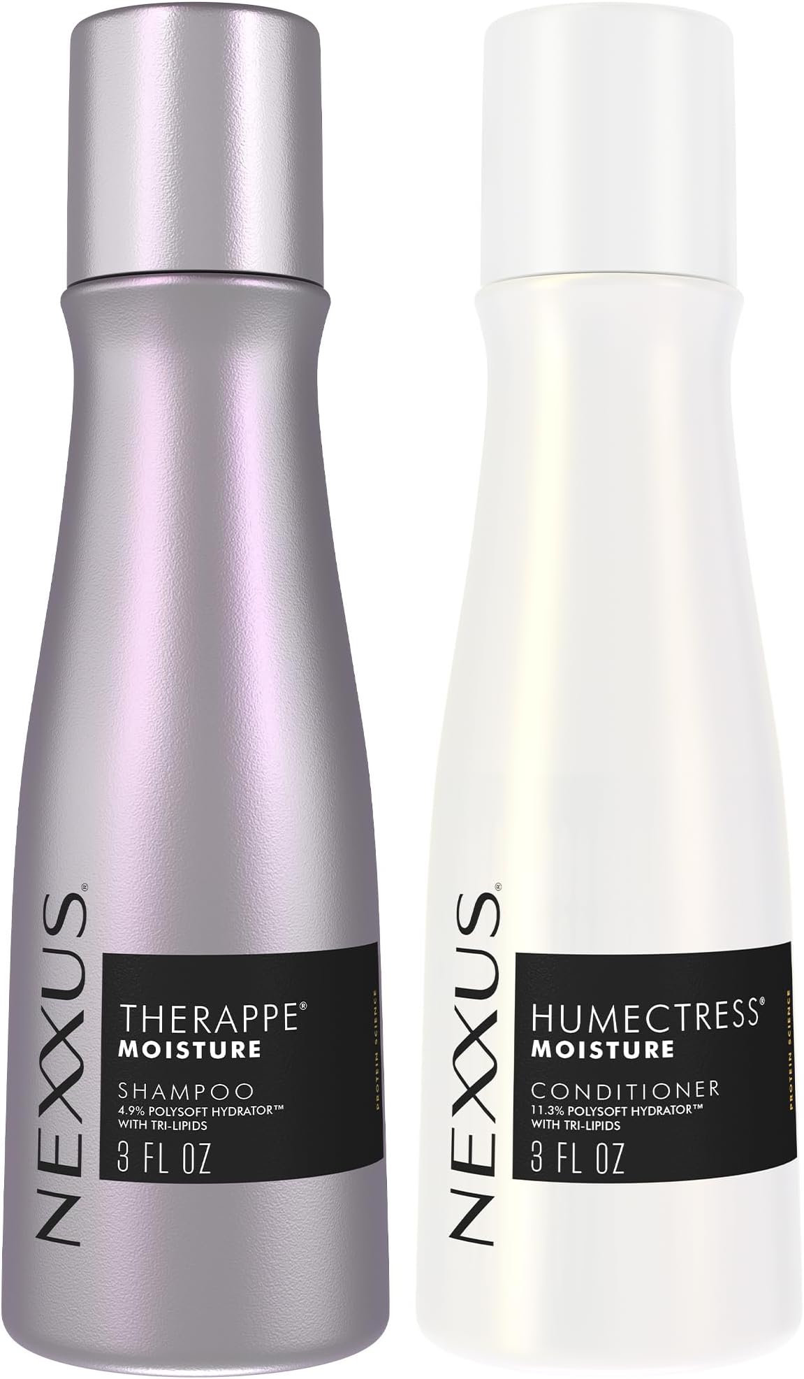 Therappe Shampoo and Humectress Conditioner, Travel-Size โ Ultimate Moisture for Dry Hair with Elastin Protein and Green Caviar, 3 Oz Ea