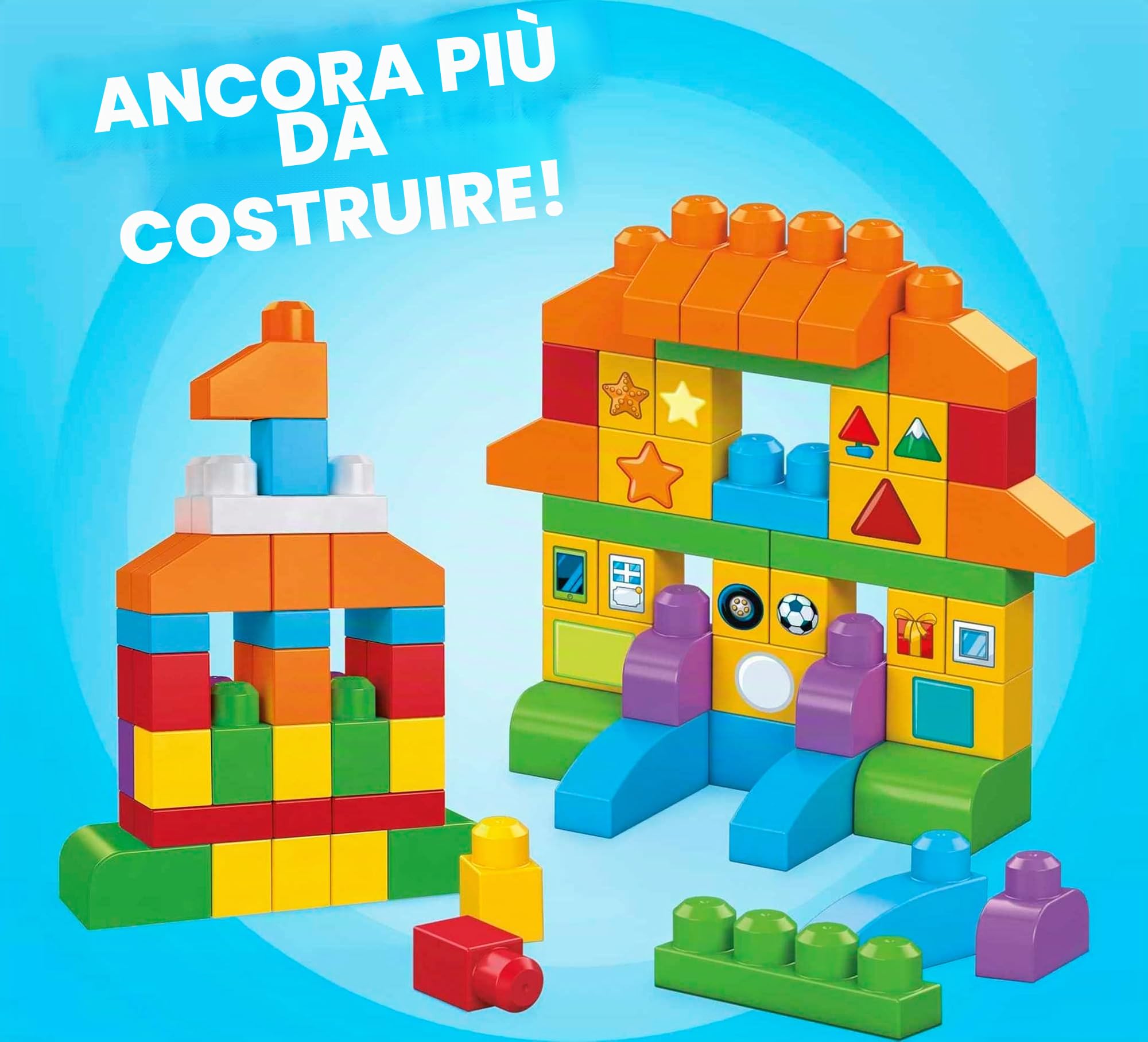 Mega Bloks FVJ49 Let's Get Learning Bricks, Multi-Colour, 1-99 anni