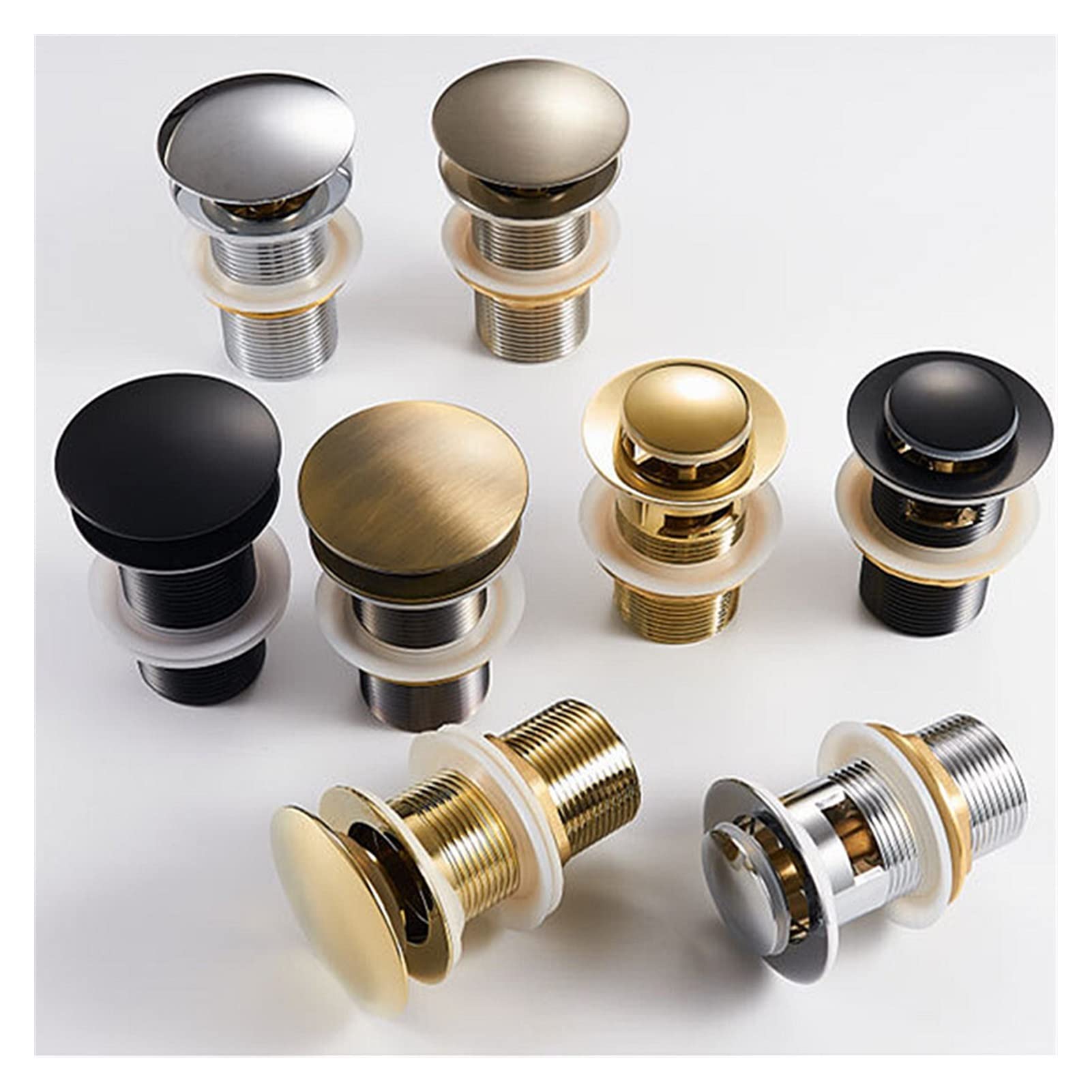Pop up Lavabo Bagno Lavandino in Ottone Sink Pop-up Drain Brass Scolare Plug Plug Oro Sink Sink Pop-up Drein con e Senza troppopieno (Color : 6)