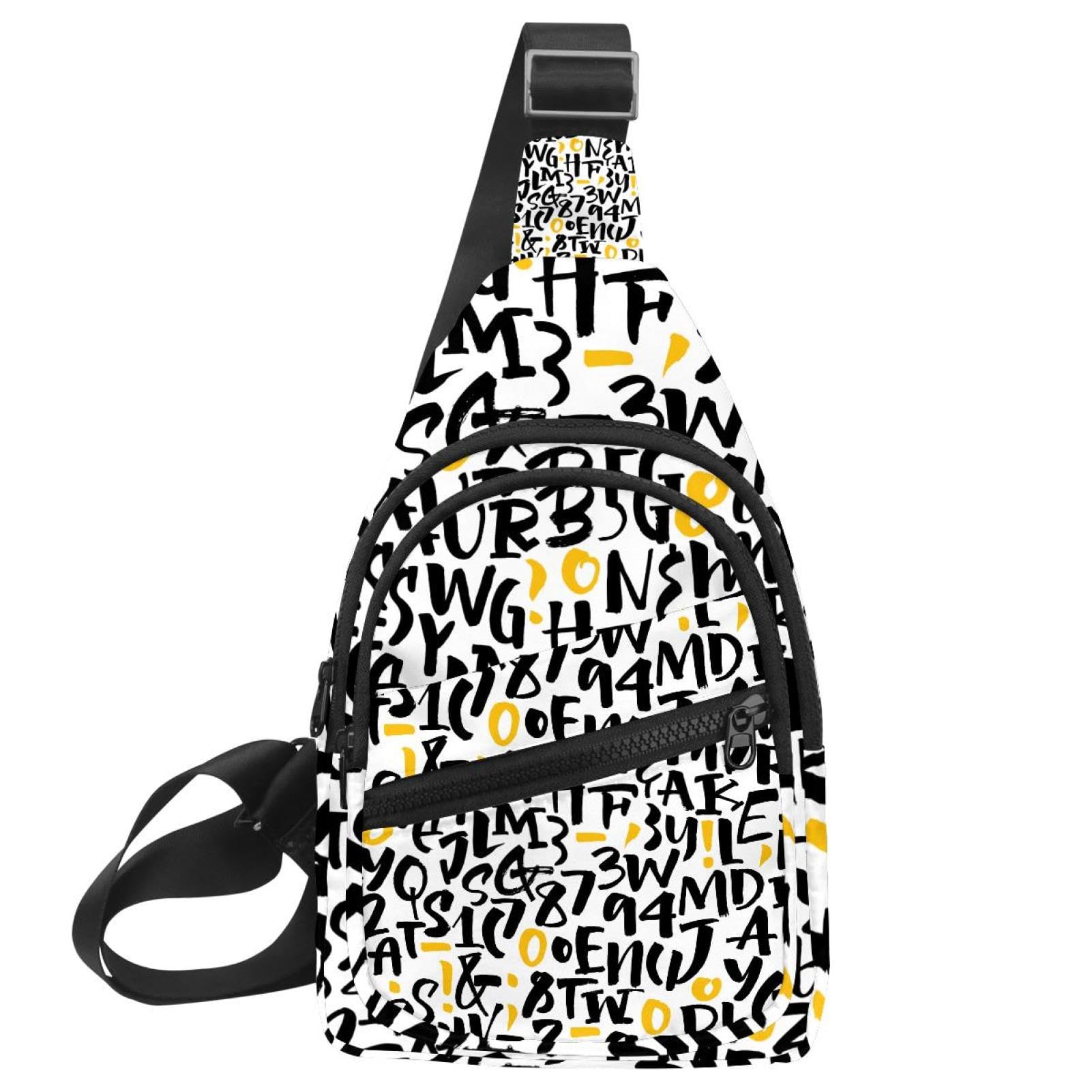 Bolsa de viaje para senderismo y mochila cruzada con estampado de letras Multicolor 7 7
