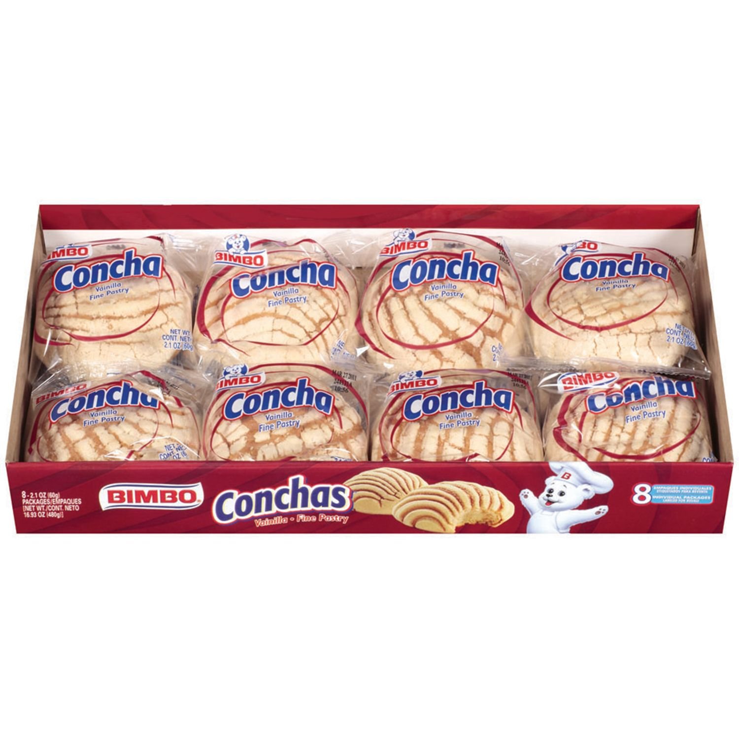 Bimbo Vanilla Conchas - 8 ct.