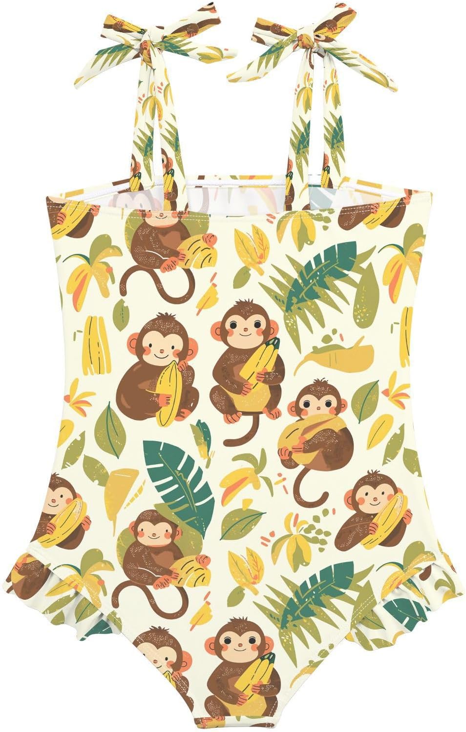 visesunny Toddler Girl Swimsuit Adjustable Strap Swimwear Banana Tree Monkey Bathing Suits for Girls 18M-6Y