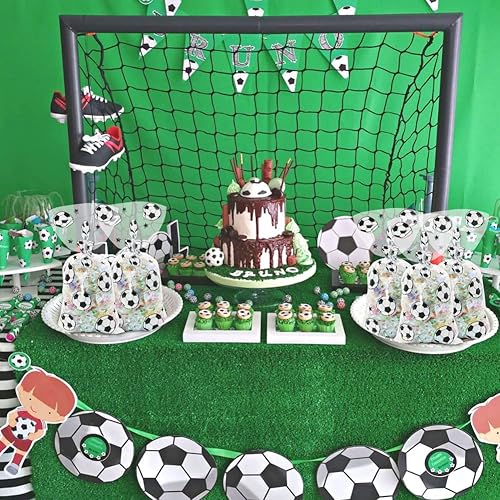 Miniatura 5 de 100 bolsas de golosinas de fútbol, bolsas de golosinas de fútbol, bolsas transparentes para violonchelo con lazos giratorios plateados, suministros