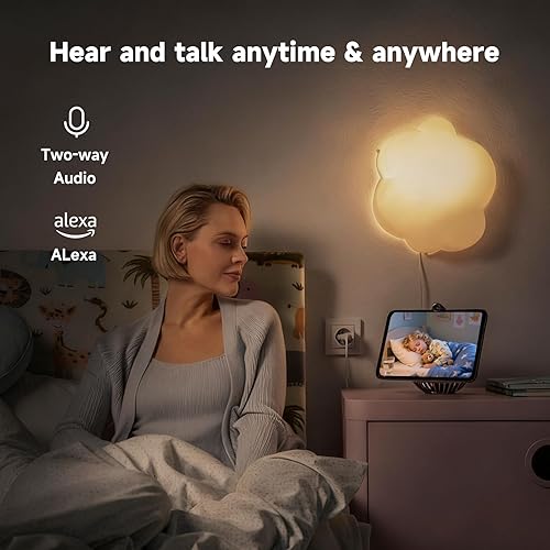 Miniatura 6 de Cámara de seguridad interior para mascotas para perros y gatos, monitor de bebé con inclinación panorámica de 360°, cámara WiFi de doble lente