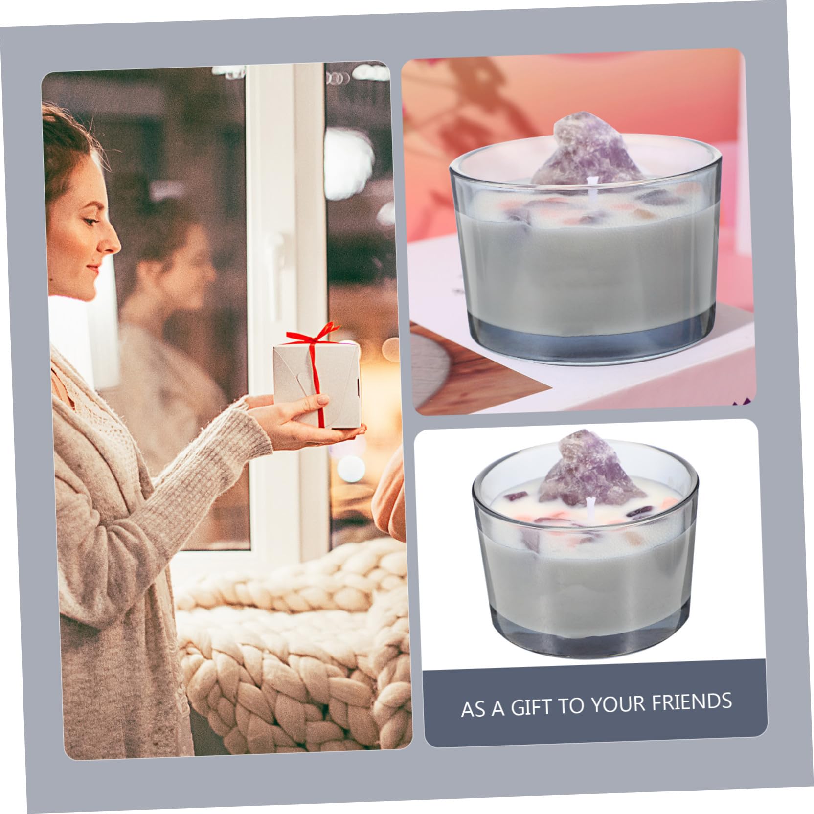 Vela Perfumada Aromática de Cristal Púrpura, Decorativa