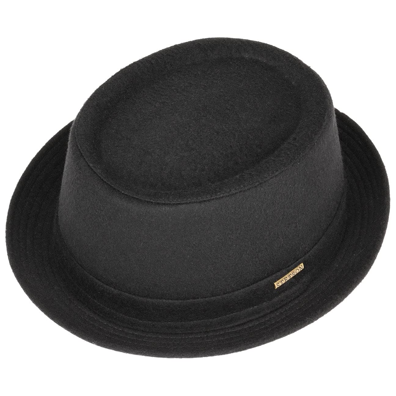Stetson Wool Pork Pie Unisex Cappello in Feltro di Lana Made in Italy Uomo Lana Vergine Fodera in Cotone Autunno/Inverno