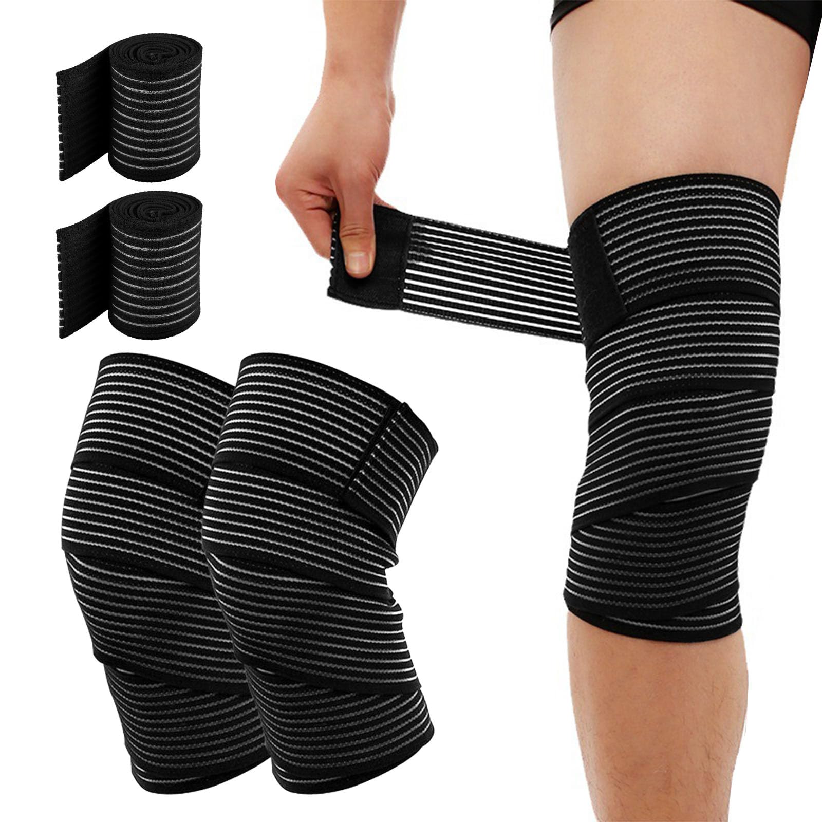 2 Stück Kniebandagen Verstellbar - Stoßdämpfende Knieunterstützung Für Sport & Alltag