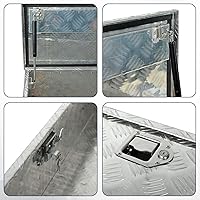 Vista 3 de confote 39 Inch Heavy Duty Aluminum Stripes Plated Tool Box Pick Up Truck Bed RV Trailer Toolbox Waterproof Square Storage Organizer with Side