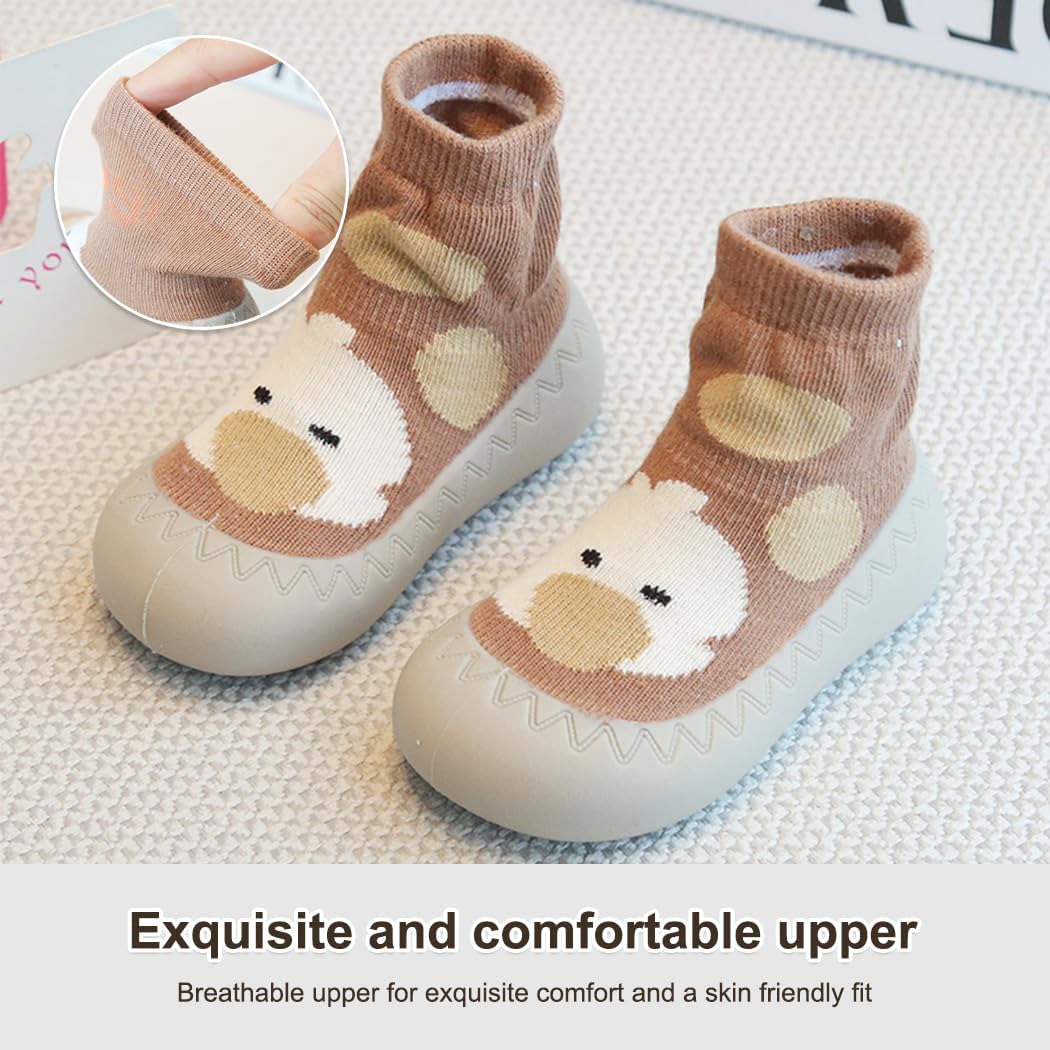 Cute Baby Walking Shoes, Soft Rubber Sole Non Slip Floor Baby Girls Sneakers, Cartoon Infant First Walking Shoes