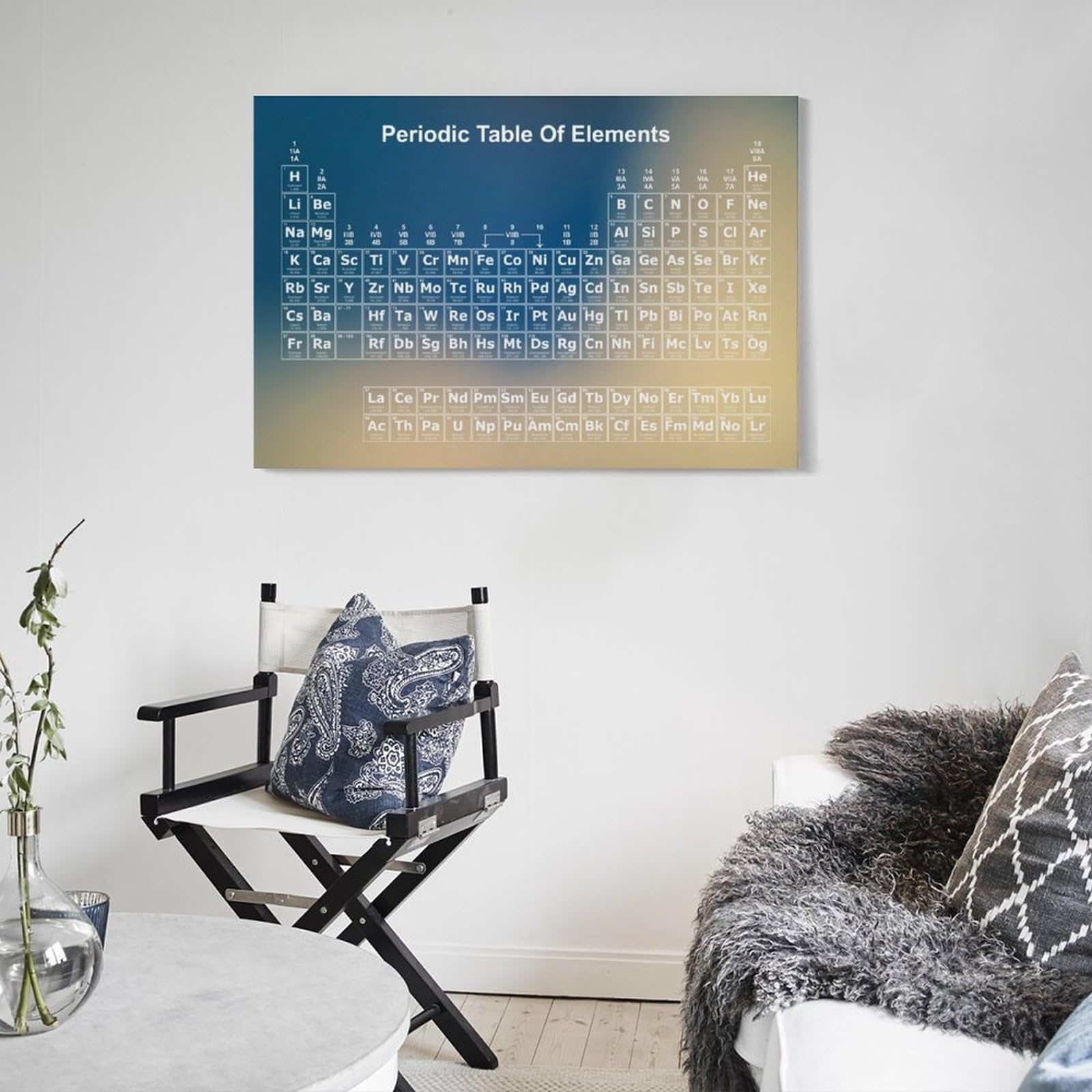 Periodensystem Regenbogen 20 Weltraum-Poster, Bürozimmer-Dekor, kosmischer Sternenhimmel, Wandkunst-Poster für Wanddekoration, 60 x 90 cm