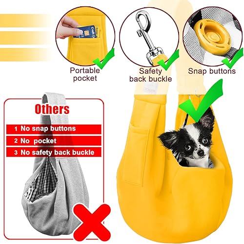 Miniatura 2 de artisome Transportador reversible para perros con correa ajustable de viaje, bolsa segura para manos libres, mochila para cachorros pequeños (para