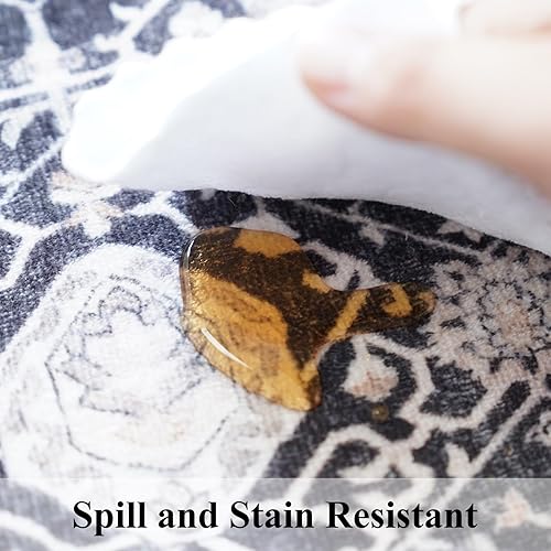 Miniatura 100 de Alfombra lavable para pasillo y de cocina, alfombra de entrada, vintage, suave para el suelo, alfombra antideslizante para interiores, para baño