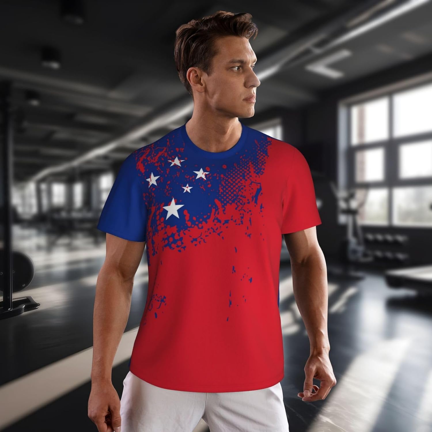 Samoa Flag Grain Sports Mesh T-Shirt Retro Jerseys for Running Soccer