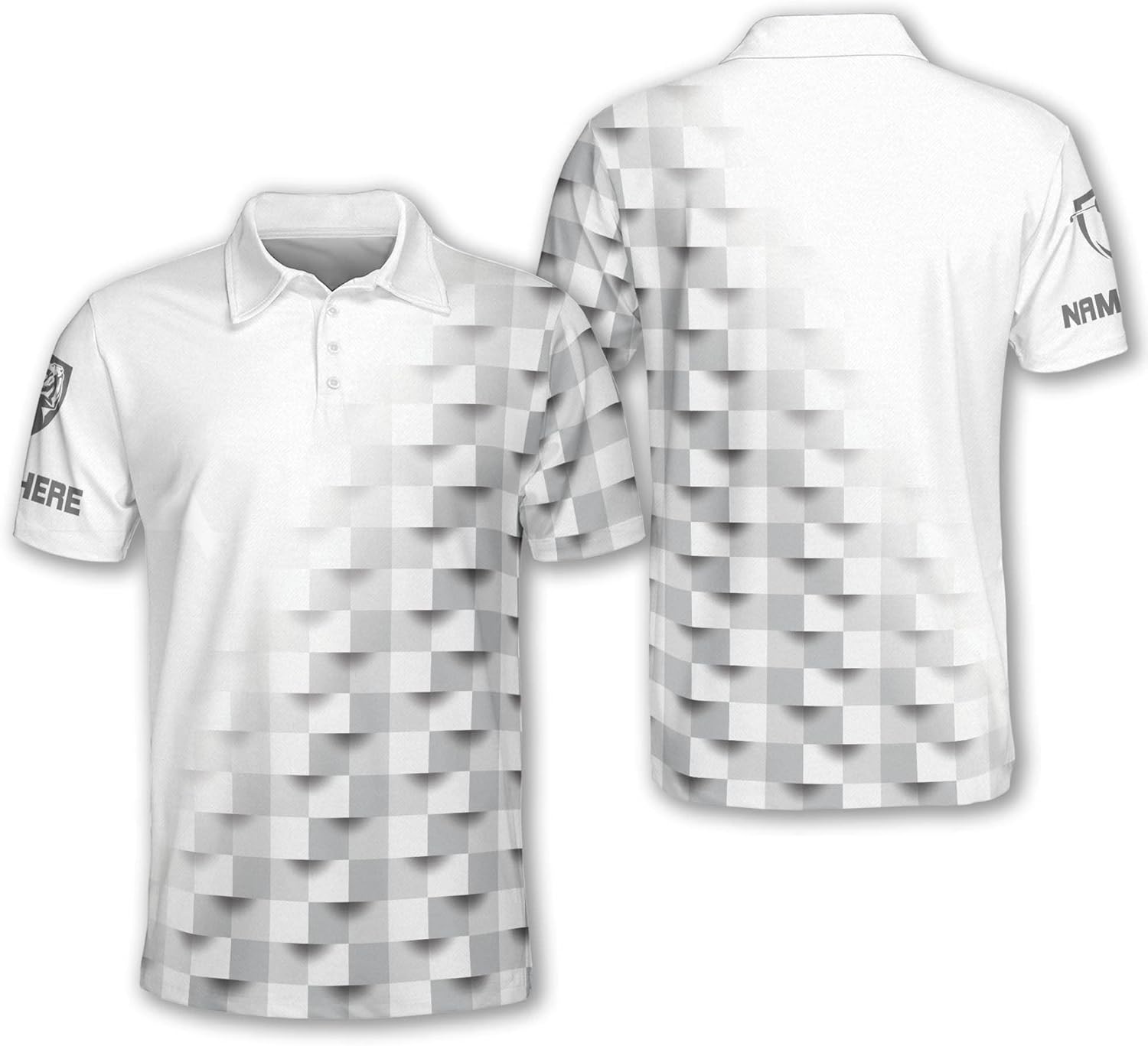 TEEMAN Custom Funny Golf Shirts for Men, Golf Shirts Short Sleeve, Gray Golf Gifts for Men, Golf Gifts for Men