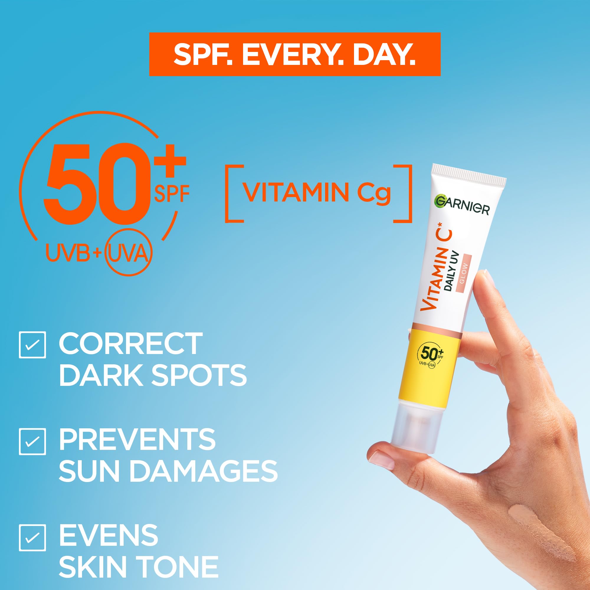 Garnier Vitamin C rozświetlający fluid na dzień z filtrem SPF50+, nadający blask, 40 ml
