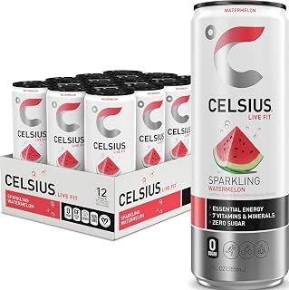 CELSIUS Sparkling Watermelon, Sugar Free Energy Drink, 12 Fl Oz (Pack of 12)