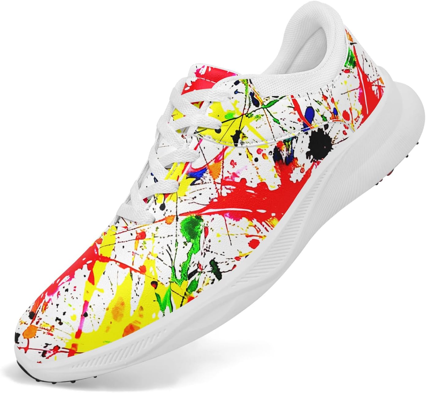 Spikeless Golf Shoes for Men, Women's Breathable Abstract Art Non-Slip Sports Walking Shoes with Ventilation Golf Sneakers