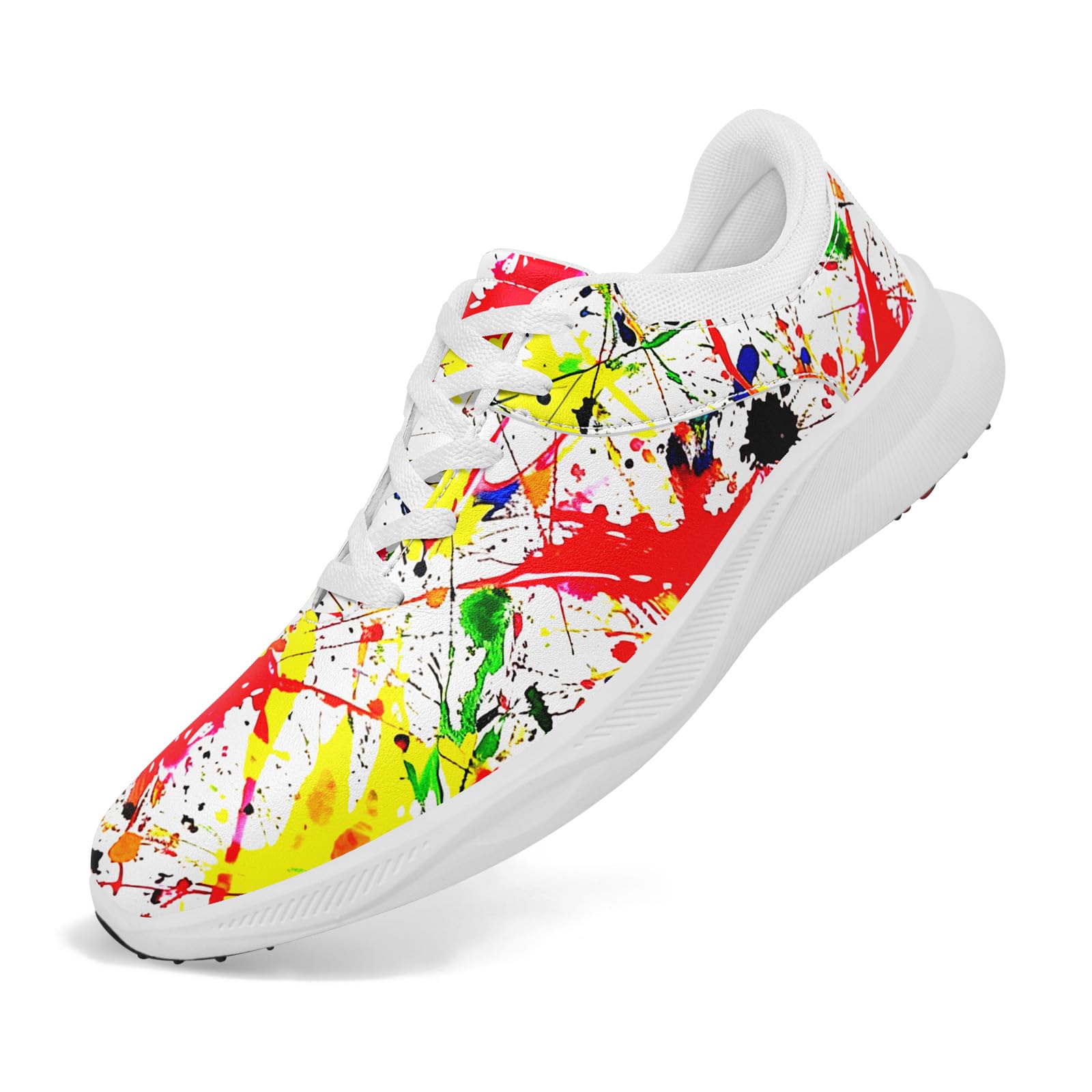 Spikeless Golf Shoes for Men, Women's Breathable Abstract Art Non-Slip Sports Walking Shoes with Air-Outer Golf Sneakers
