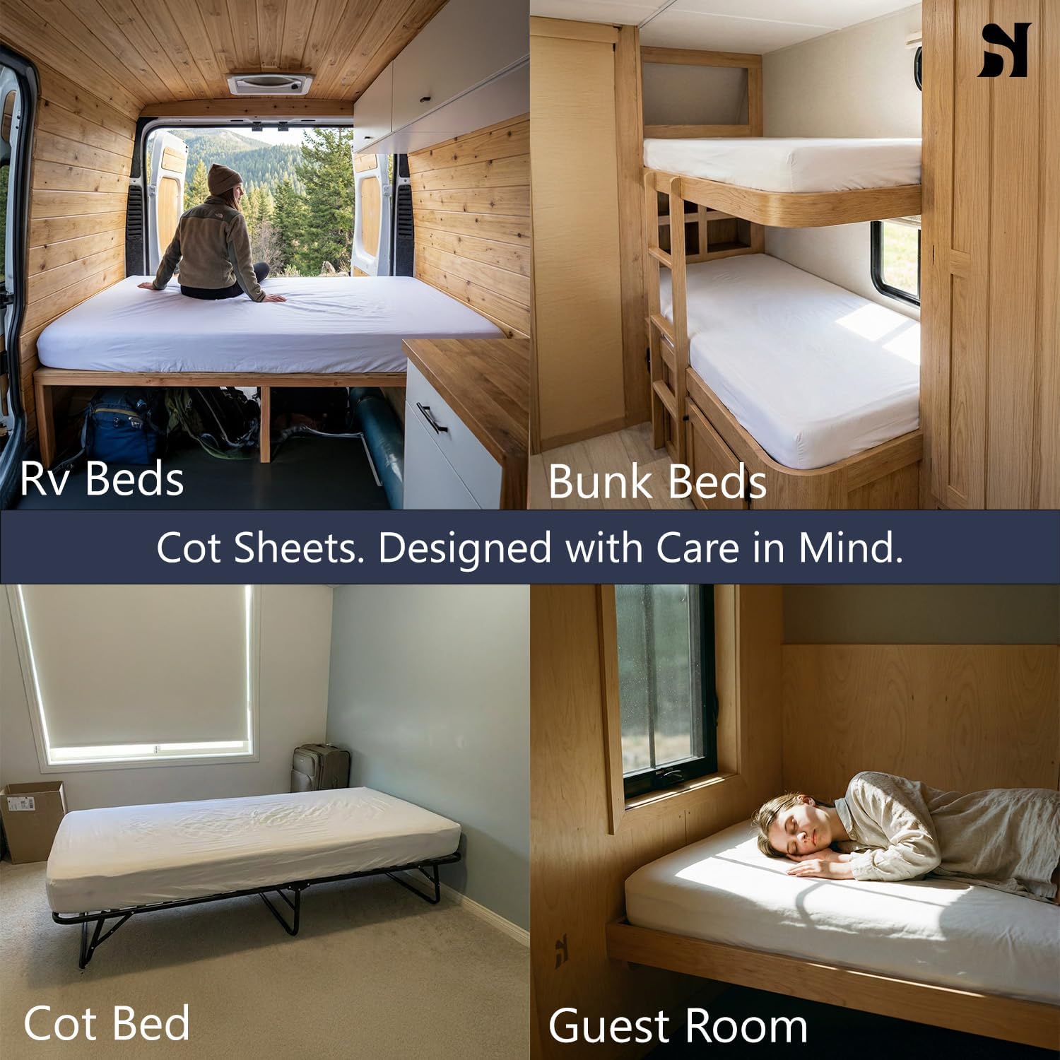 Cot Fitted Sheet Pack of 2 for Narrow Twin Mattress 31 x 75 Inch Elastic Fitted Sheets for RV Bunk Bed Camp Bunk Guest Rollaway Bed and Travel Camping 4-6 Inch Deep Pocket Soft Microfiber Parrot Green