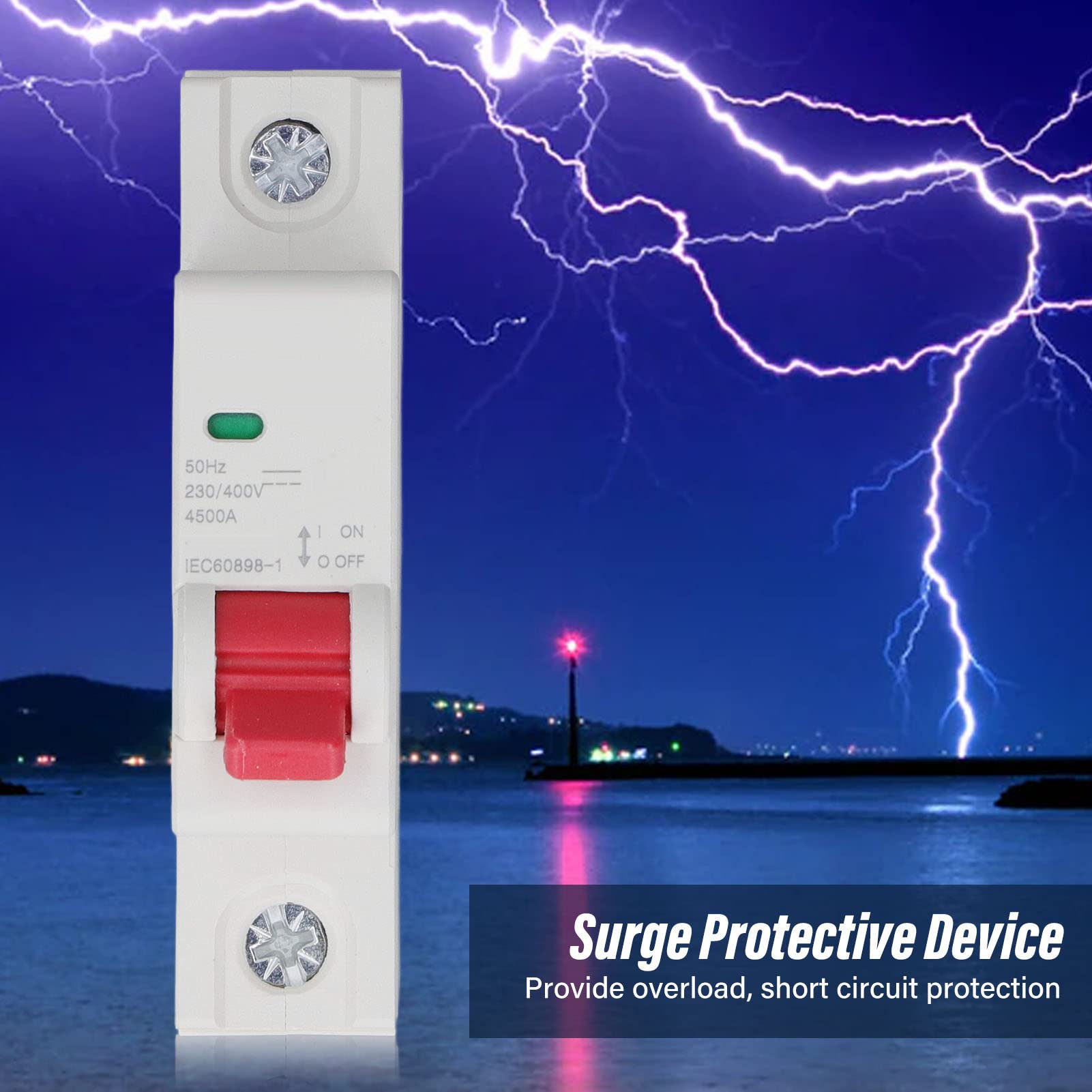 Dispositivo di protezione contro le sovratensioni di capacità di rottura 4500A ignifugo 400V buon effetto di odore (1P)