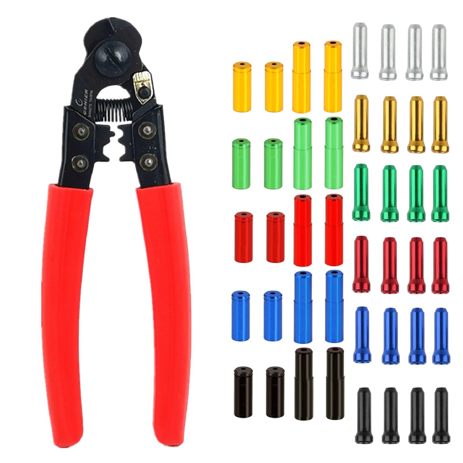 5 in 1 Bike Cable Cutter and Crimper Bike Cable Housing Cutter and Crimper with End Caps Colored
