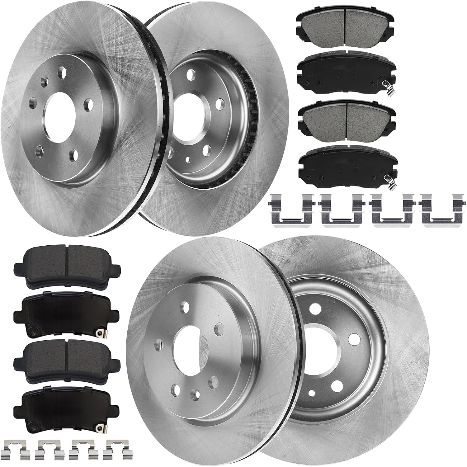 AUTOCLUB 12.64" Front and 12.4" Rear Brake Kit, for 2014 2015 2016 2017 2018 2019 2020 Chevy Impala Brake Pads and Rotors, for Chevrolet Malibu, Buick Regal LaCrosse Brakes, Ceramic Replacement
