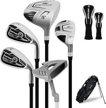 Kids Golf Clubs Set for Boys & Girls Ages 3-12, Junior Golf Set with Stand Bag, Driver, Hybrid, Irons & Putter, Youth Golf Club Set Right Handed