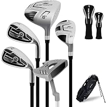 Kids Golf Clubs Set for Boys & Girls Ages 3-12, Junior Golf Set with Stand Bag, Driver, Hybrid, Irons & Putter, Youth Golf Club Set Right Handed