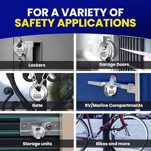 Miniatura 9 de FJM Security SX-790 candado de disco combinado de 4 marcaciones, SX-790