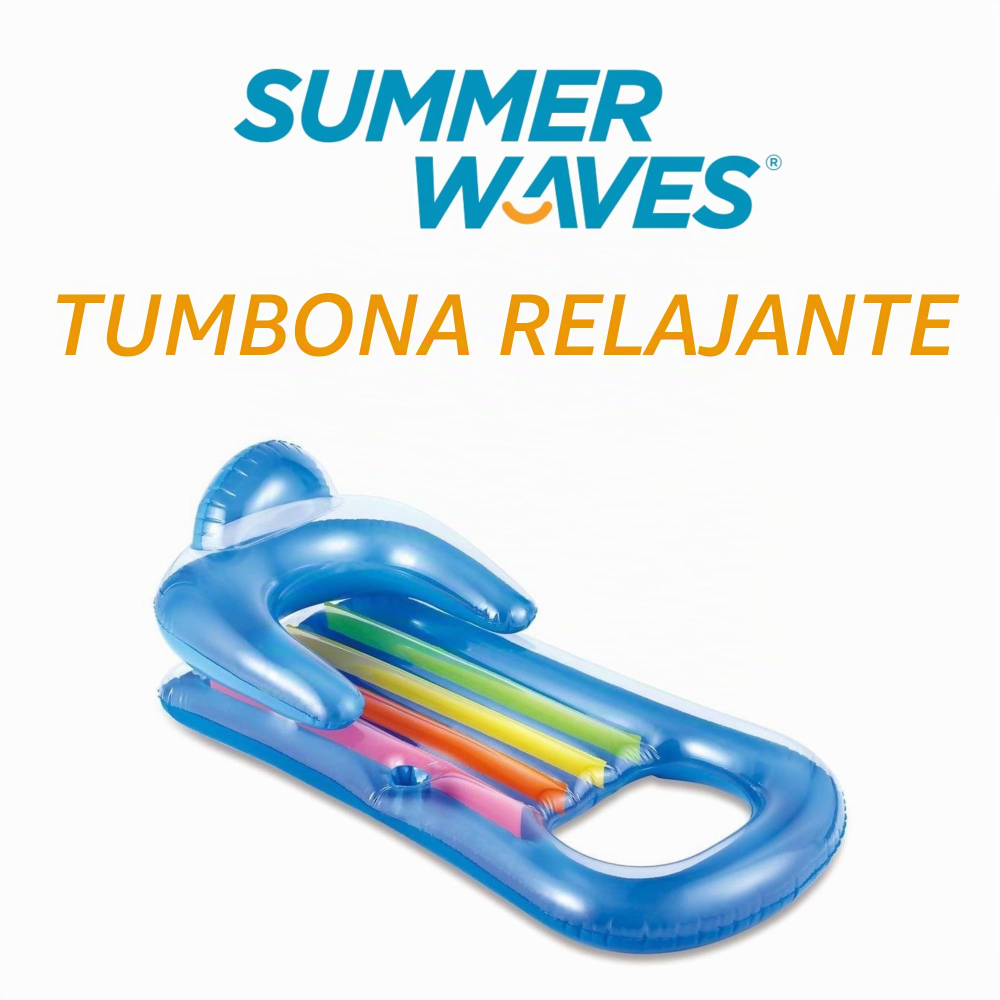 Summer Waves Colchoneta para Piscina, Colchoneta para Adultos Hinchable, Flotador para Adultos, Hamaca de Agua, Colchoneta Playa Sillon Acuático