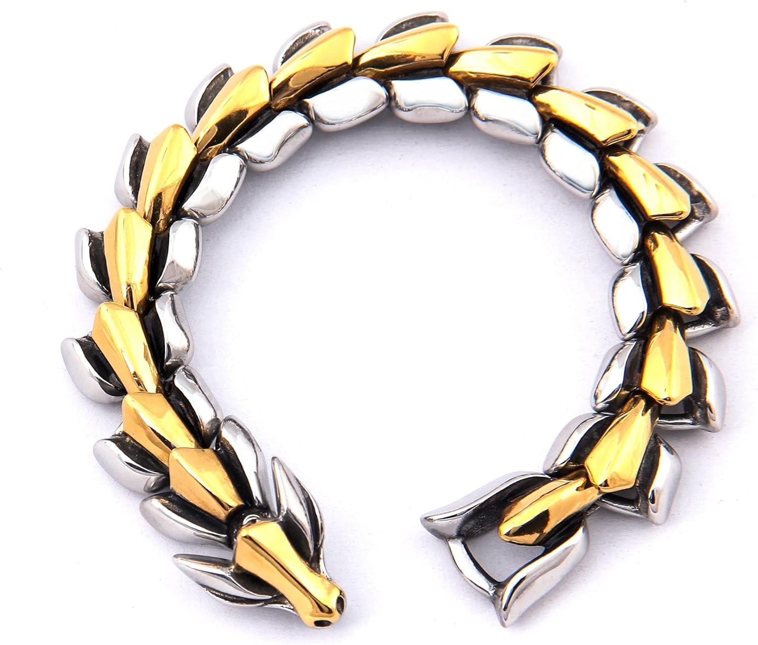 BAVIPOWER Viking Dragon Stainless Steel Bracelet Ouroboros Gothic Vintage Style Gift For Boyfriend Brother Father - Image 6