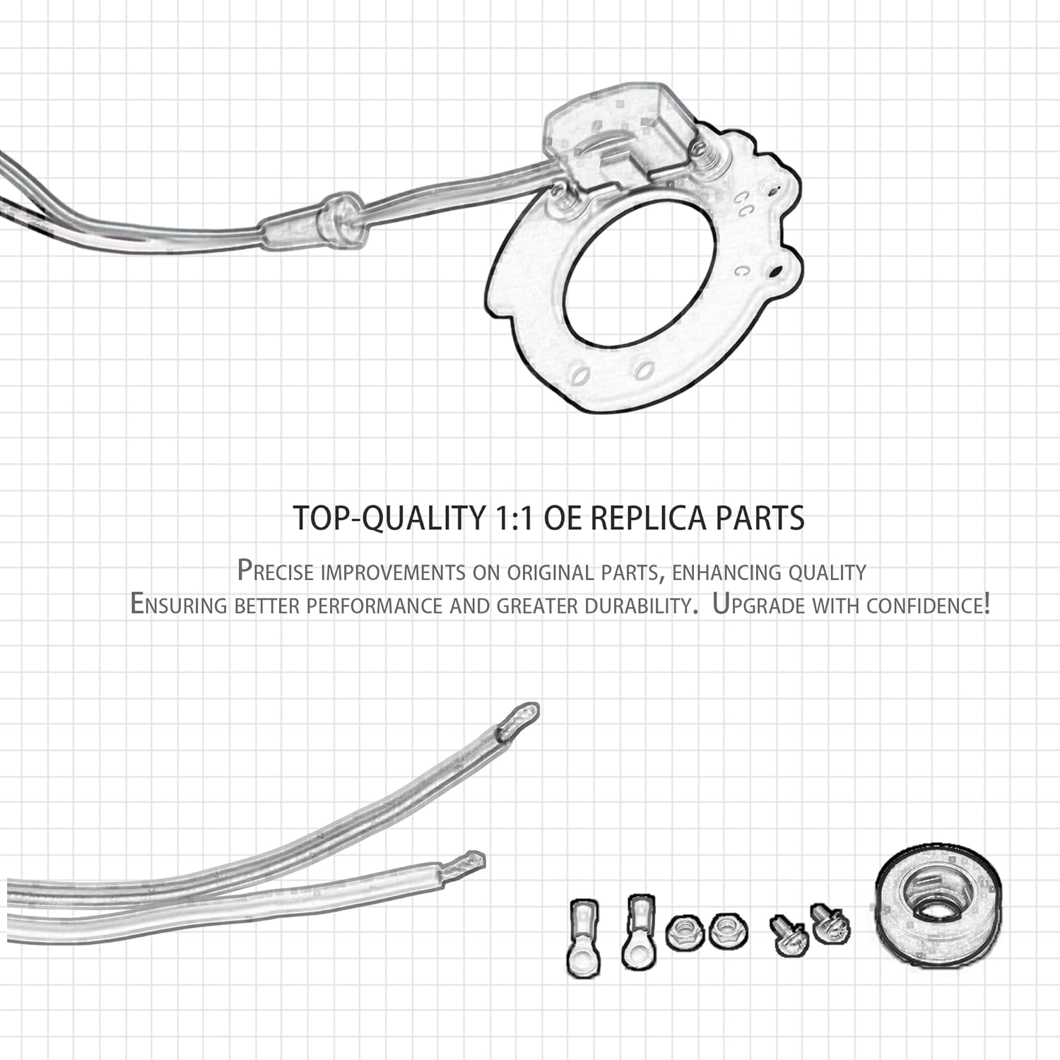 1244A Electronic Ignition Module Kit Waterproof Compatible with Ford Tractors 2N 9N 8N 500-800 Series V4 4 Cylinder 12V Replace OE 311185 8N12127B FDN12127A FAC12127D