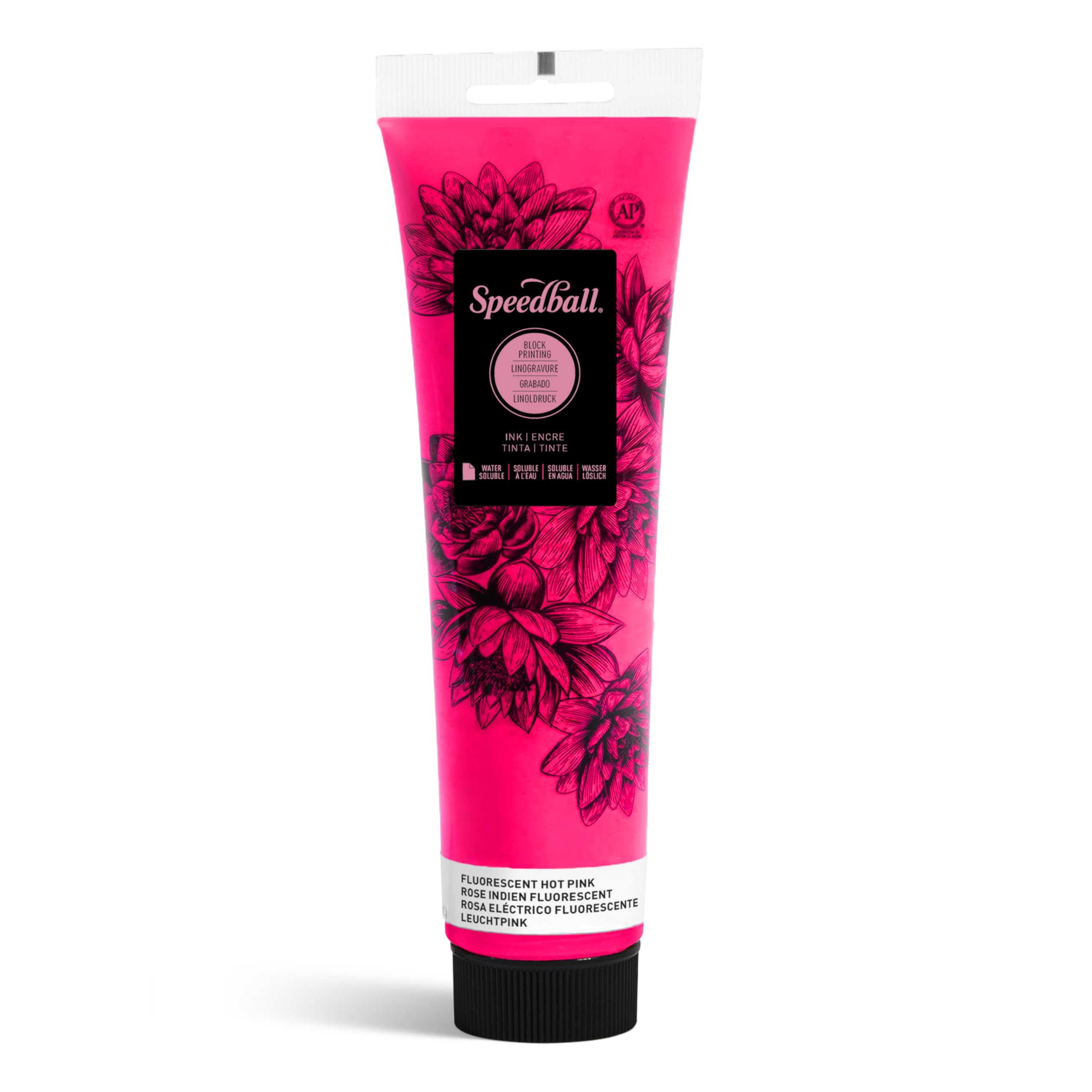 Speedball 150ml 5oz Water-Soluble Block Ink Hot Pink, for Block Printing Lino Printing, Screen Printing, For Artists Kit