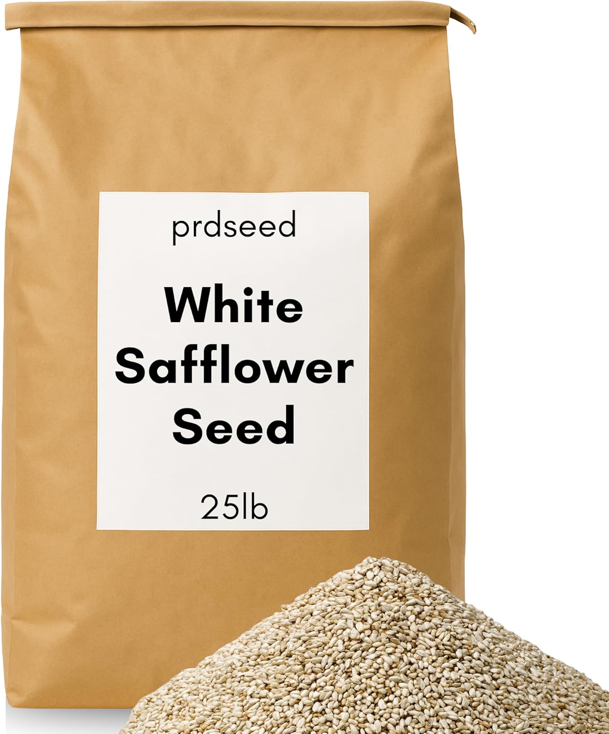 White Safflower Bird Seed – 25 lb Bag – Premium Wild Bird Food for Cardinals, Doves & More – Discourages Squirrels – All-Natural, Allergen-Free, Shell-Free Backyard Feed