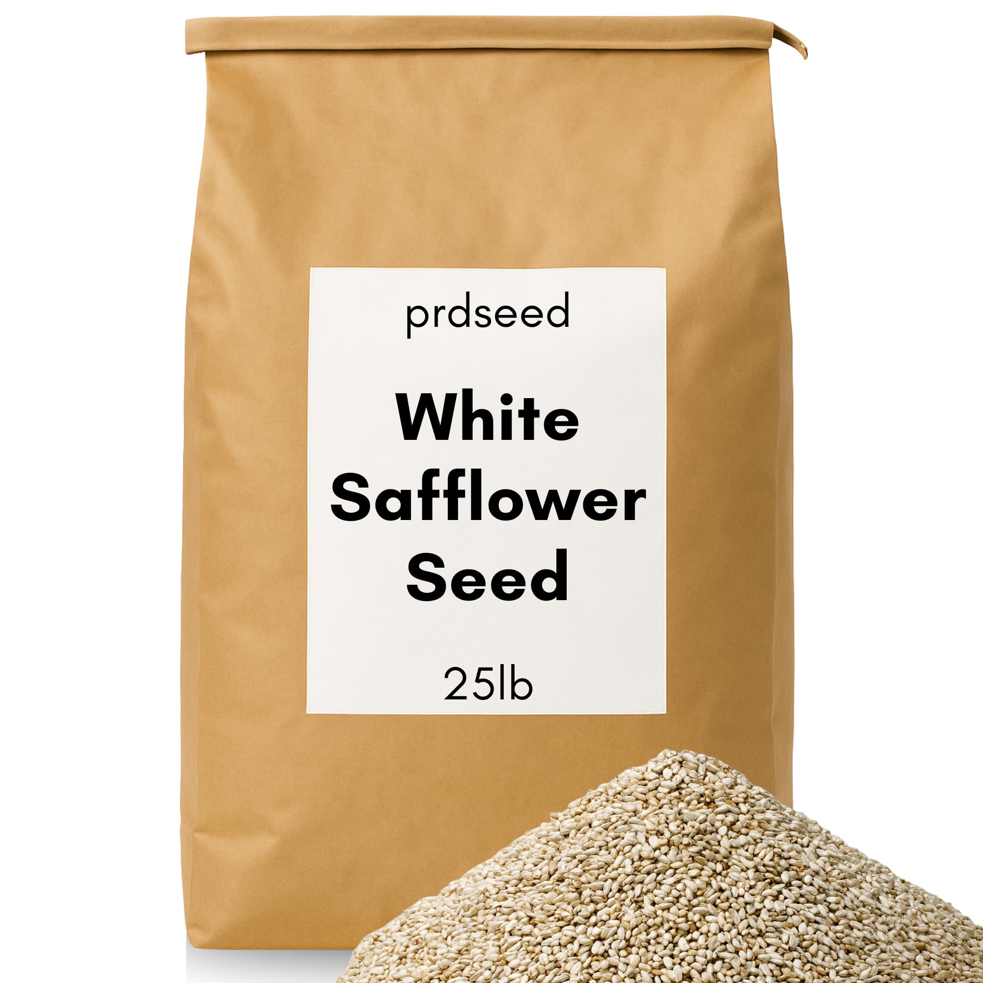 White Safflower Bird Seed – 25 lb Bag – Premium Wild Bird Food for Cardinals, Doves & More – Discourages Squirrels – All-Natural, Allergen-Free, Shell-Free Backyard Feed