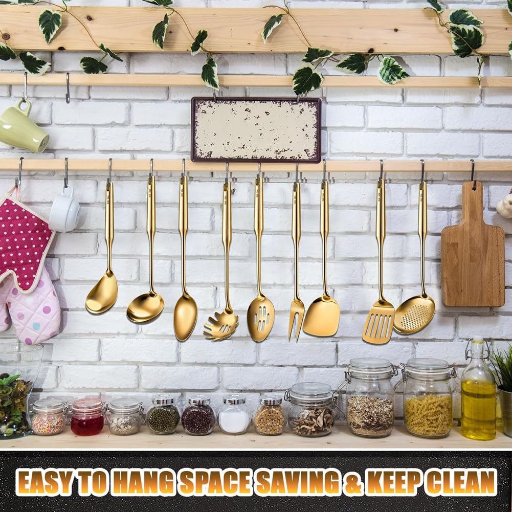 9 PCs 304 Edelstahl Küchenutensilien Set Kochutensilien Spatel Spatel, Kelle, Skimmer