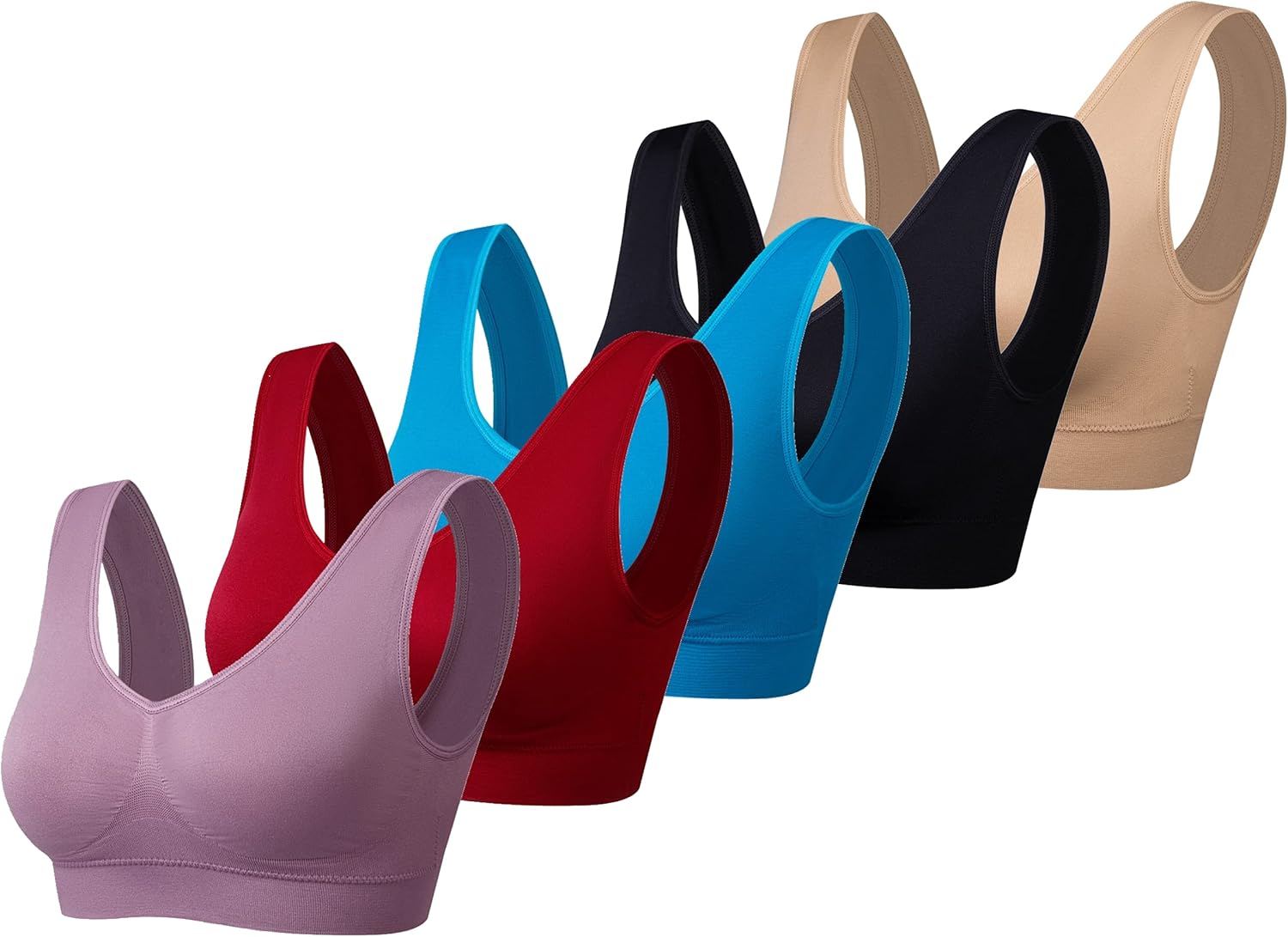 ohlyah Women's Seamless Wire-Free Bra with Removable Pads